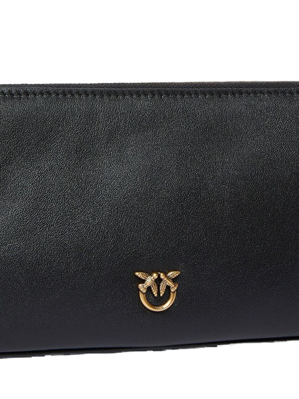 Pinko 100% Goat Leather shoulder bag in black