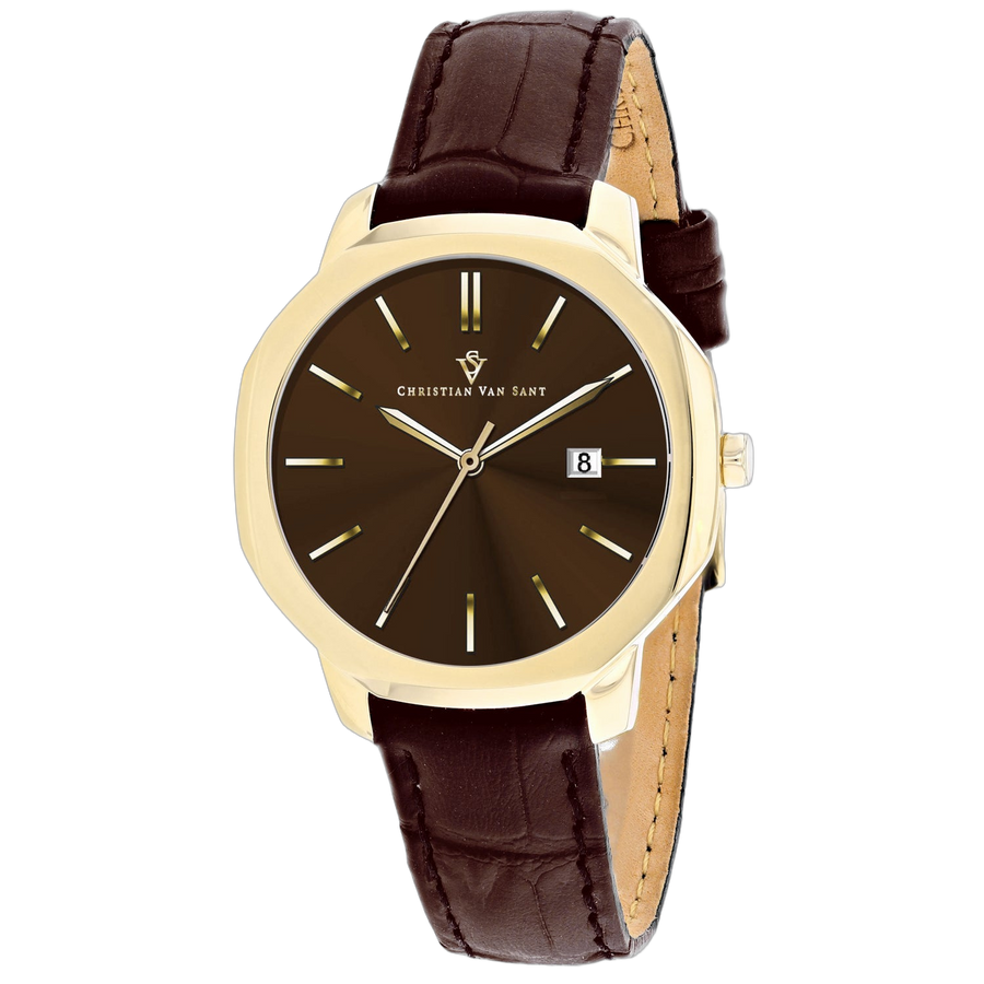 Christian Van Sant Stainless steel case watch in brown
