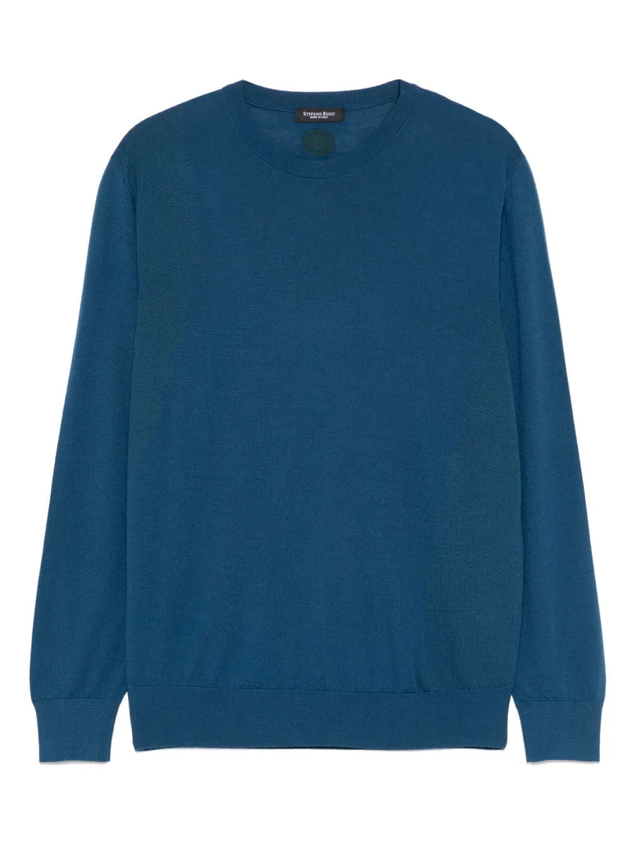 Stefano Ricci Wool 90% sweater in blue