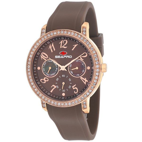Seapro Stainless steel case watch in brown