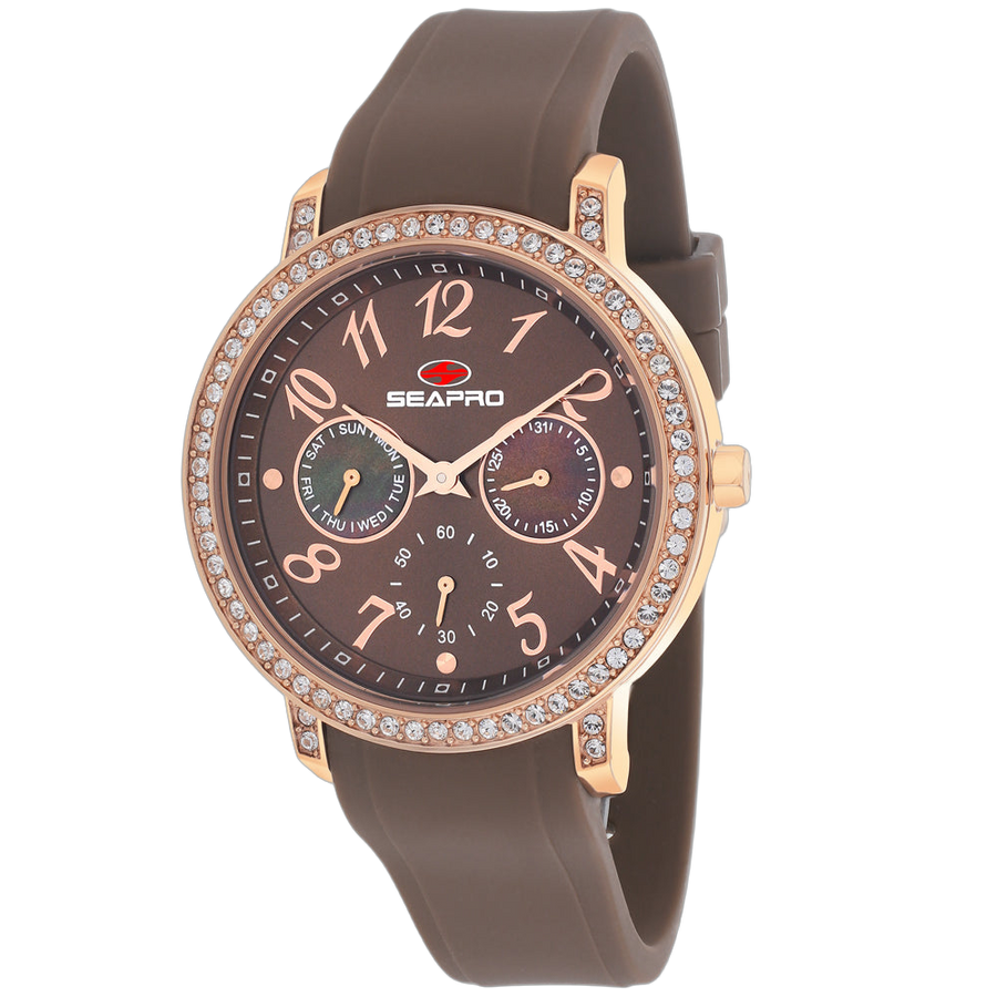 Seapro Stainless steel case watch in brown
