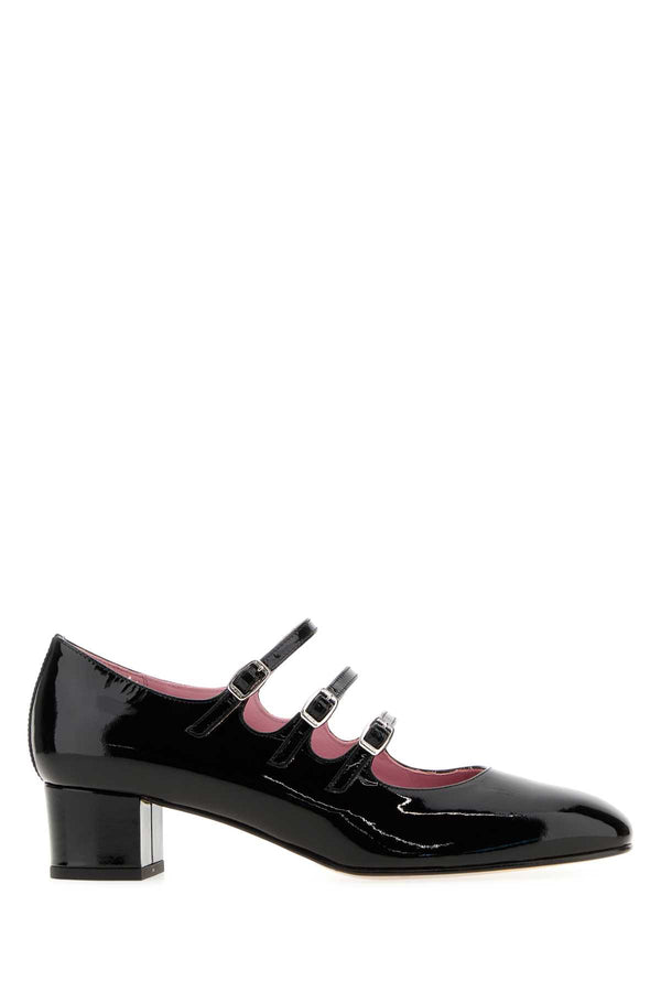Black Leather Kina Pumps Blackpatent Scarpe Con Tacco
