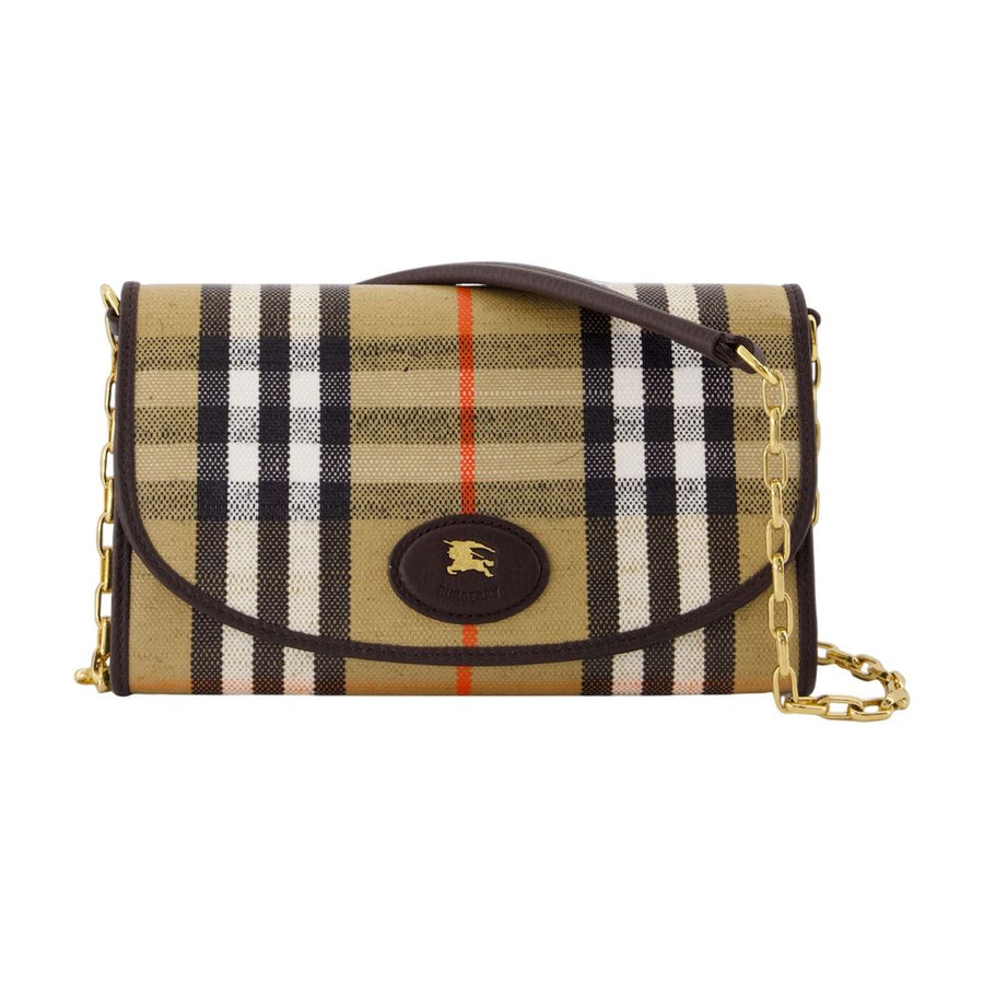 Highlands Wallet On Chain - Burberry Cotton Beige Bags / Crossbodies