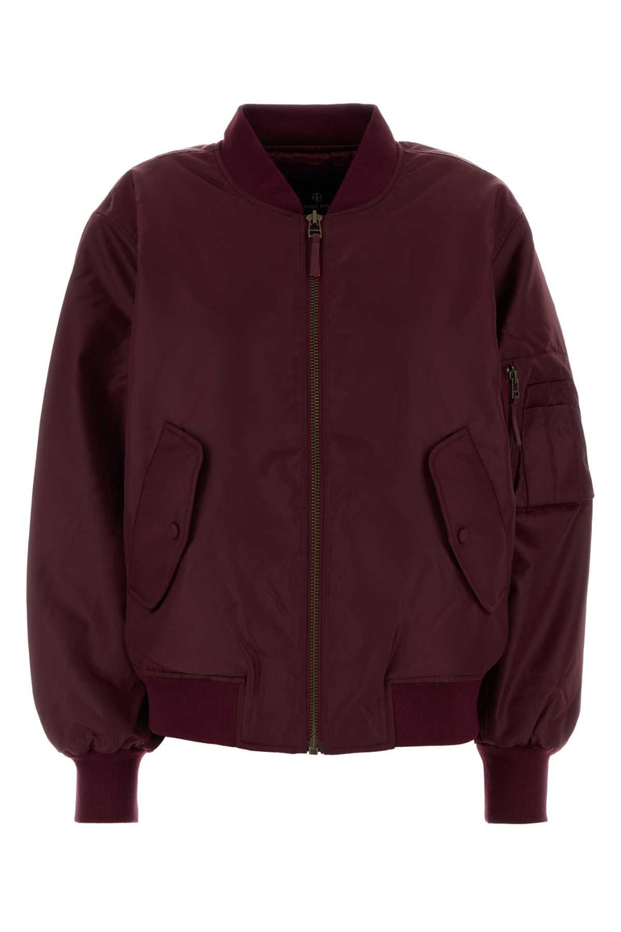 Tyrian Purple Polyester Leon Bomber Jacket Fig Giubbini