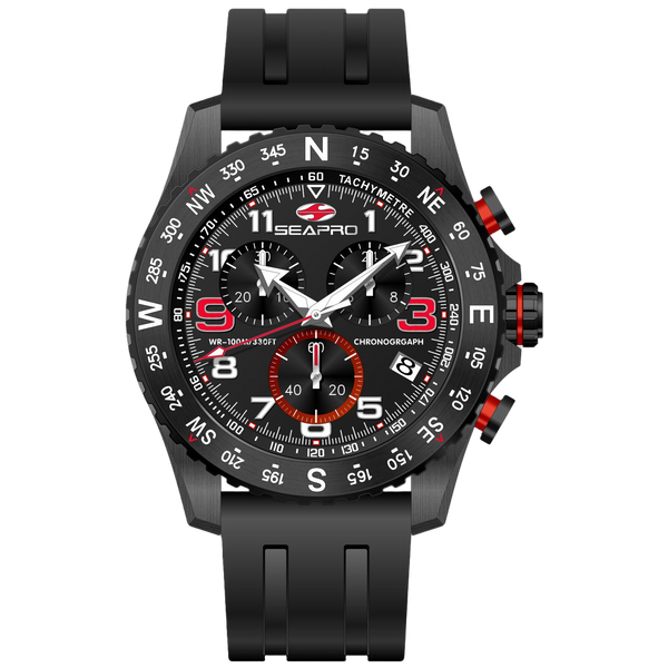 Seapro Stainless steel case watch in black