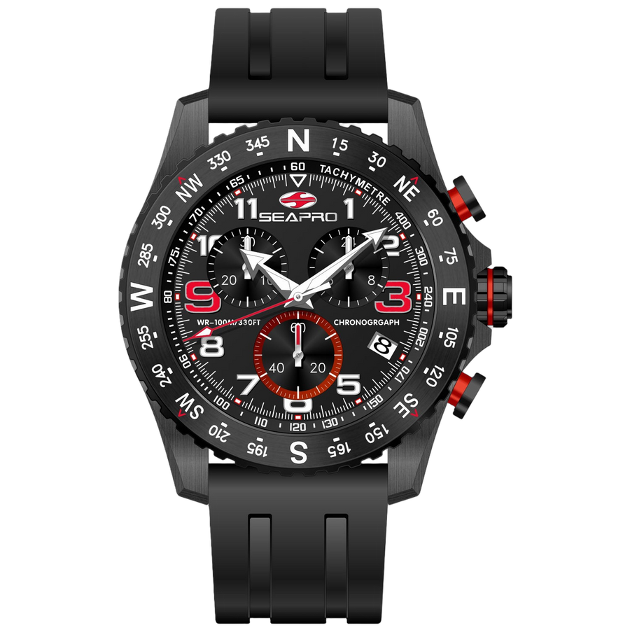 Seapro Stainless steel case watch in black