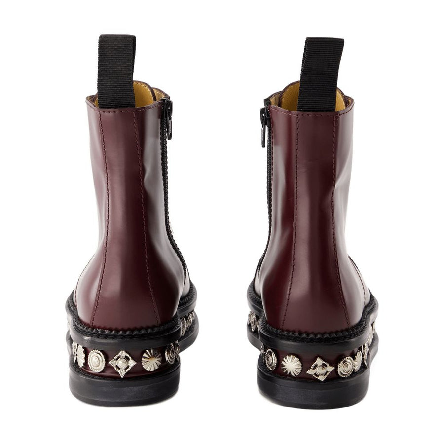 Toga Pulla Leather boot in burgundy