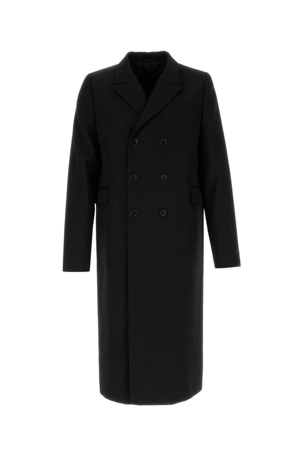 Black Wool Overcoat Nero Cappotti