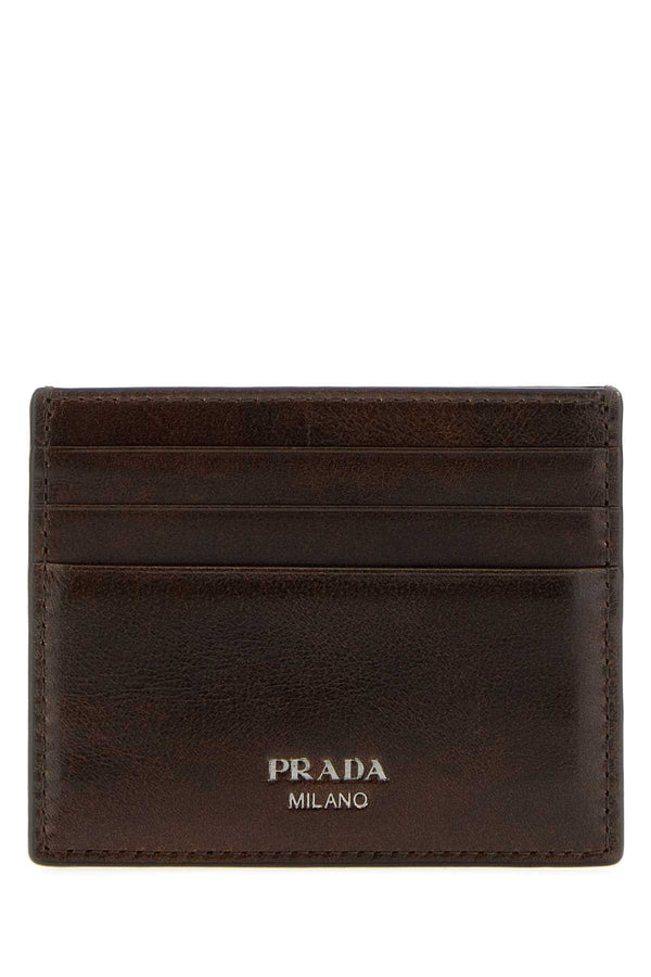 Prada 100% Calf card case in brown