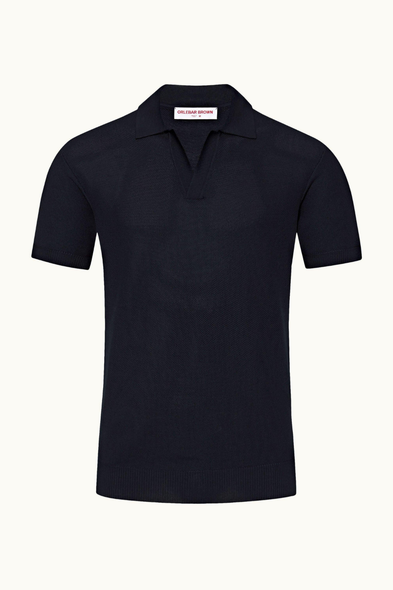 Orlebar Brown 75% cotton polo in navy