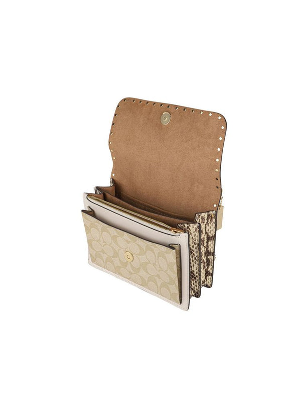 Coach Calf Leather crossbody bag in gold