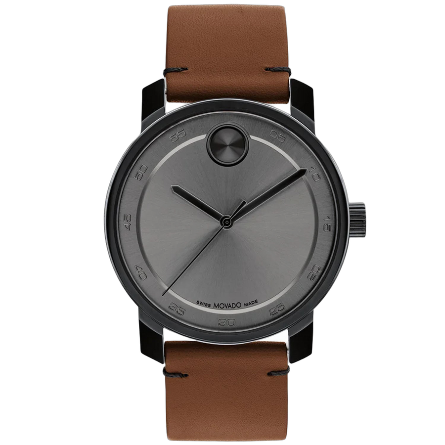 Movado Stainless steel case watch in gray