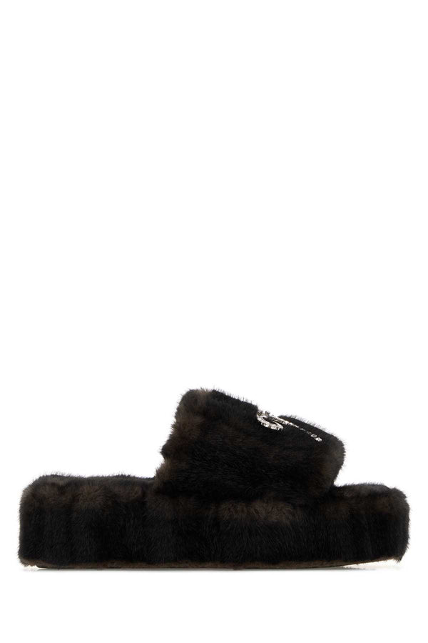 Balenciaga Platform Exterior: 100% Fabric slipper in brown