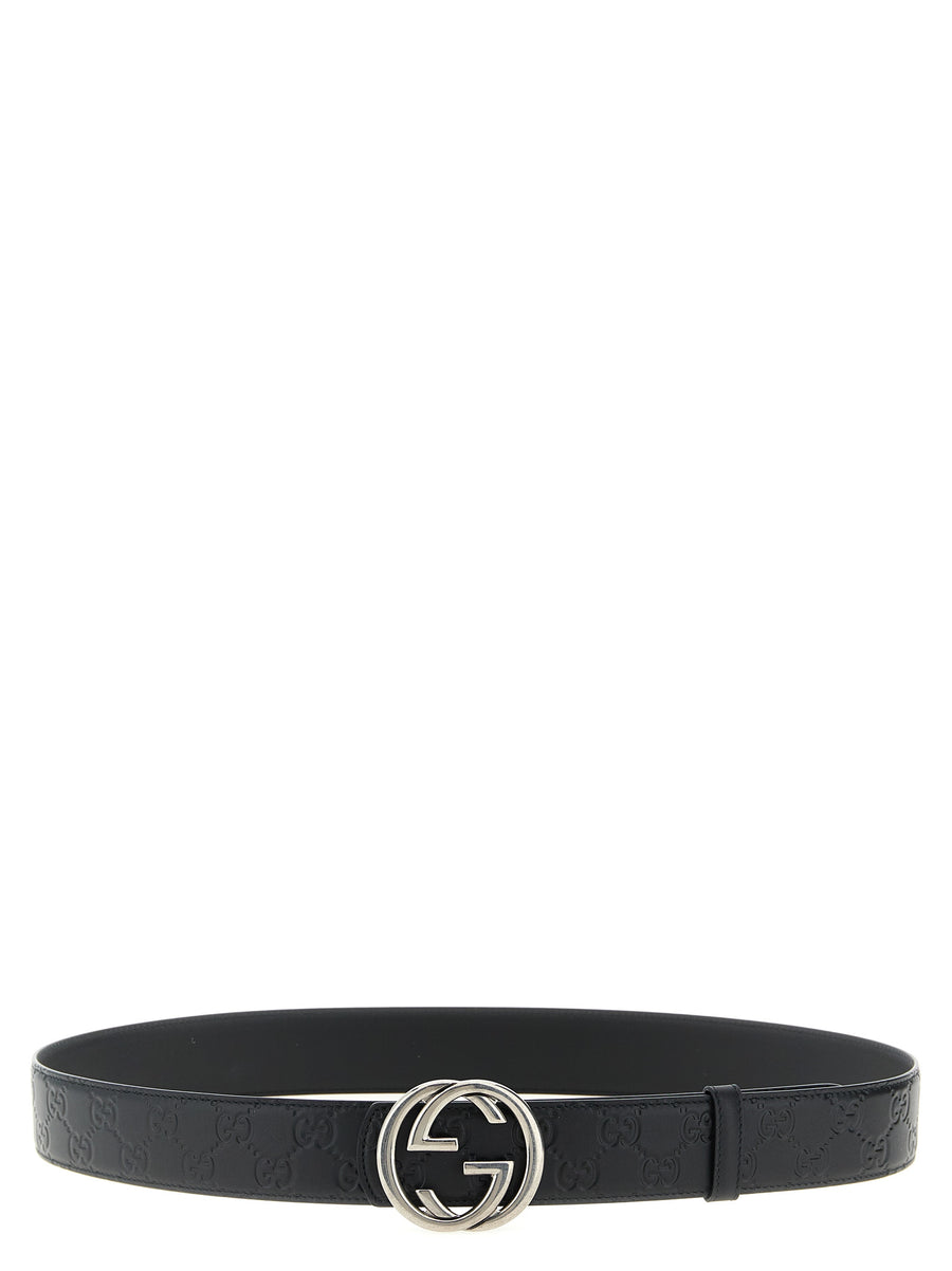 Gucci 100% calfskin leather belt in black
