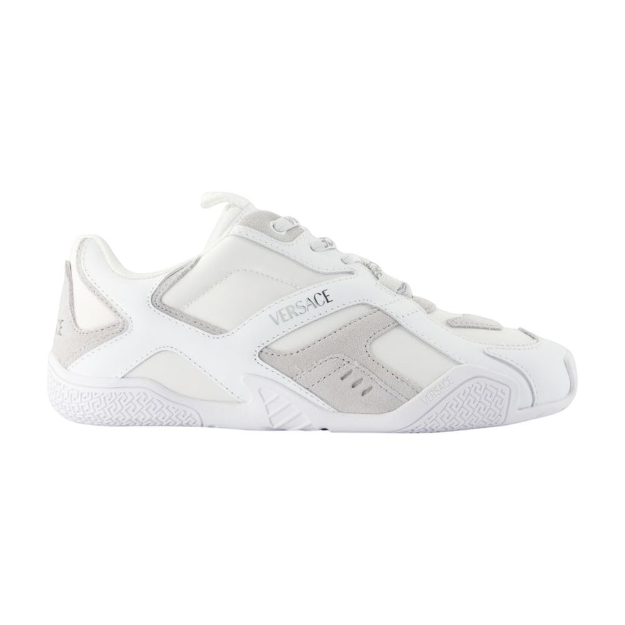 Versace calfskin sneaker in white