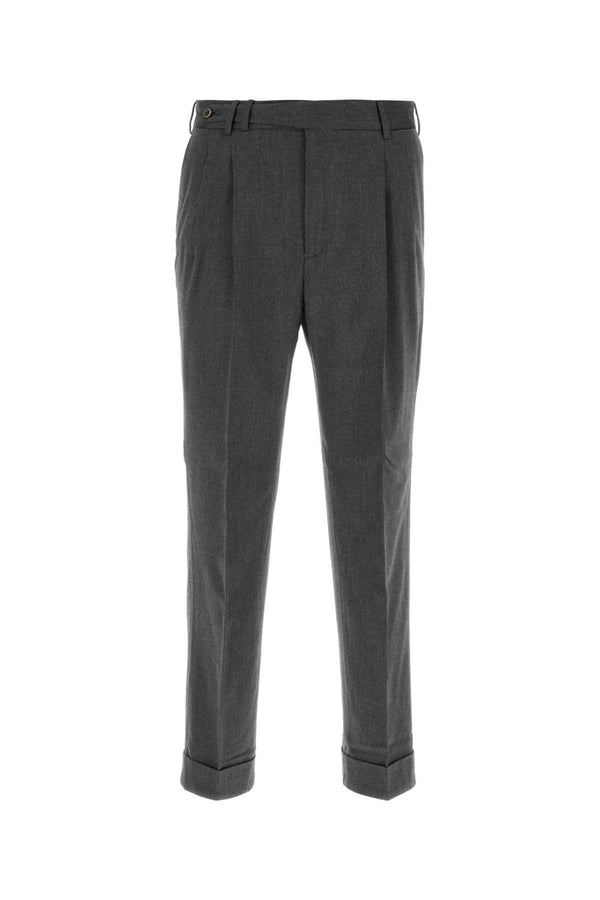 Dark Grey Cotton Blend Pant Grigio Exterior: Virgin Wool Pantaloni