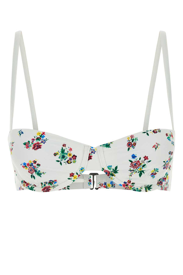 Tory Burch Fiori Shell: 59% Polyamide bikini top in white