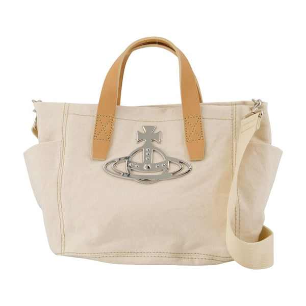 Vivienne Westwood cotton shoulder bag in beige