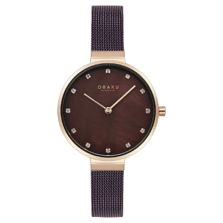 Obaku Stainless steel case and bracelet watch in brown