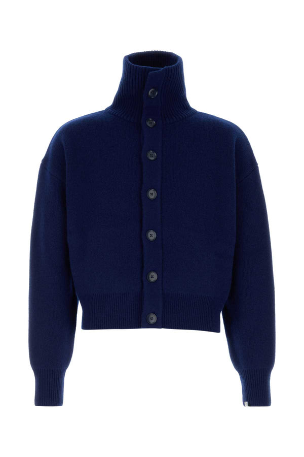 Blue Cashmere Nâ°377 Cardigan Midnight Exterior: Maglieria