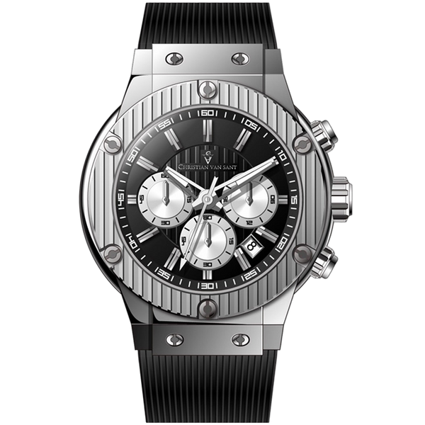 Christian Van Sant Stainless steel case watch in black