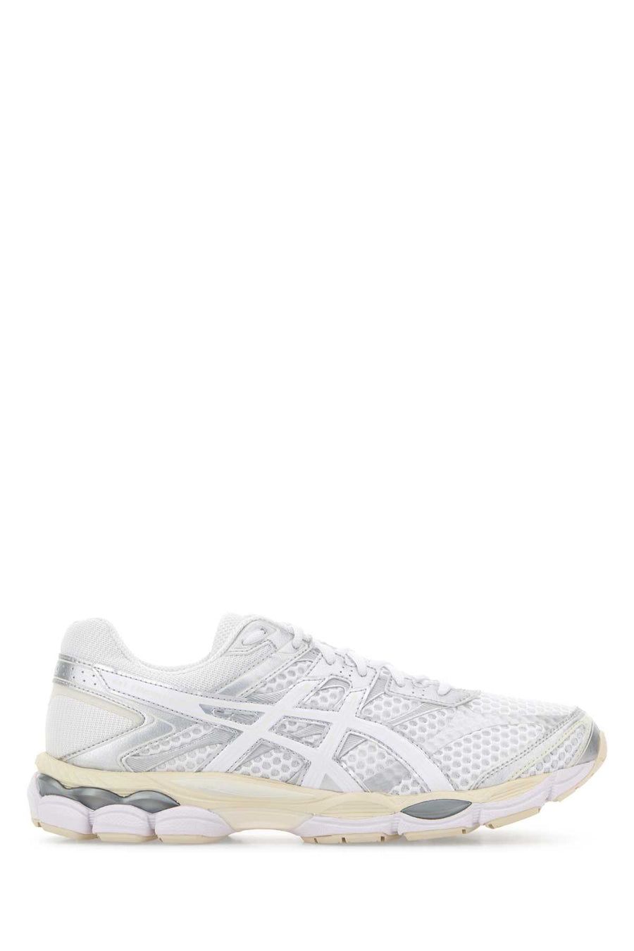Asics Exterior: 100% Fabric; Interior: 100% Fabric; Sole: Rubber and GEL sneaker in white