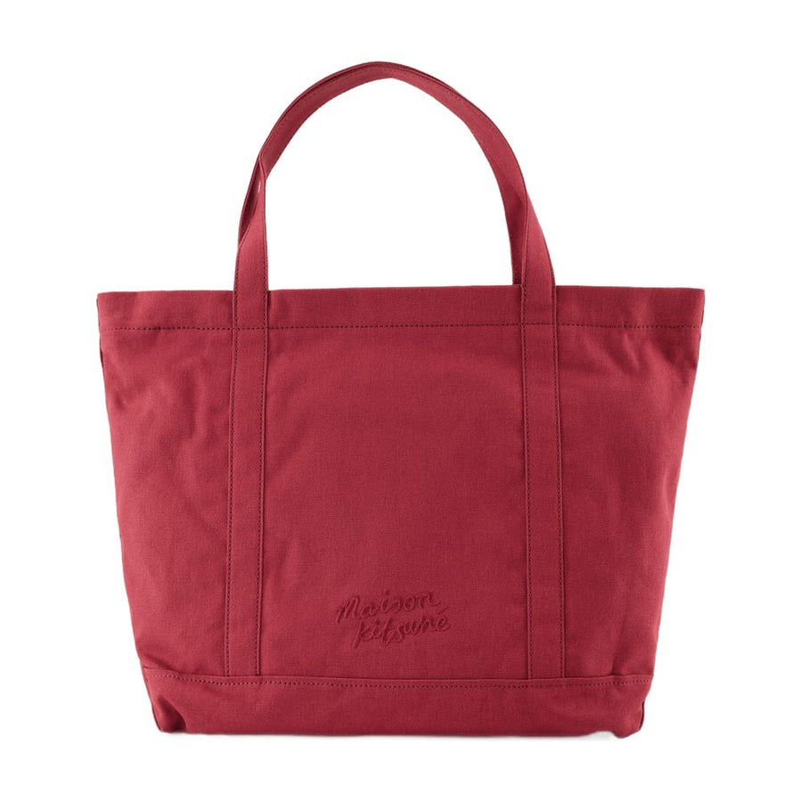 Maison Kitsune Calfskin tote bag in red