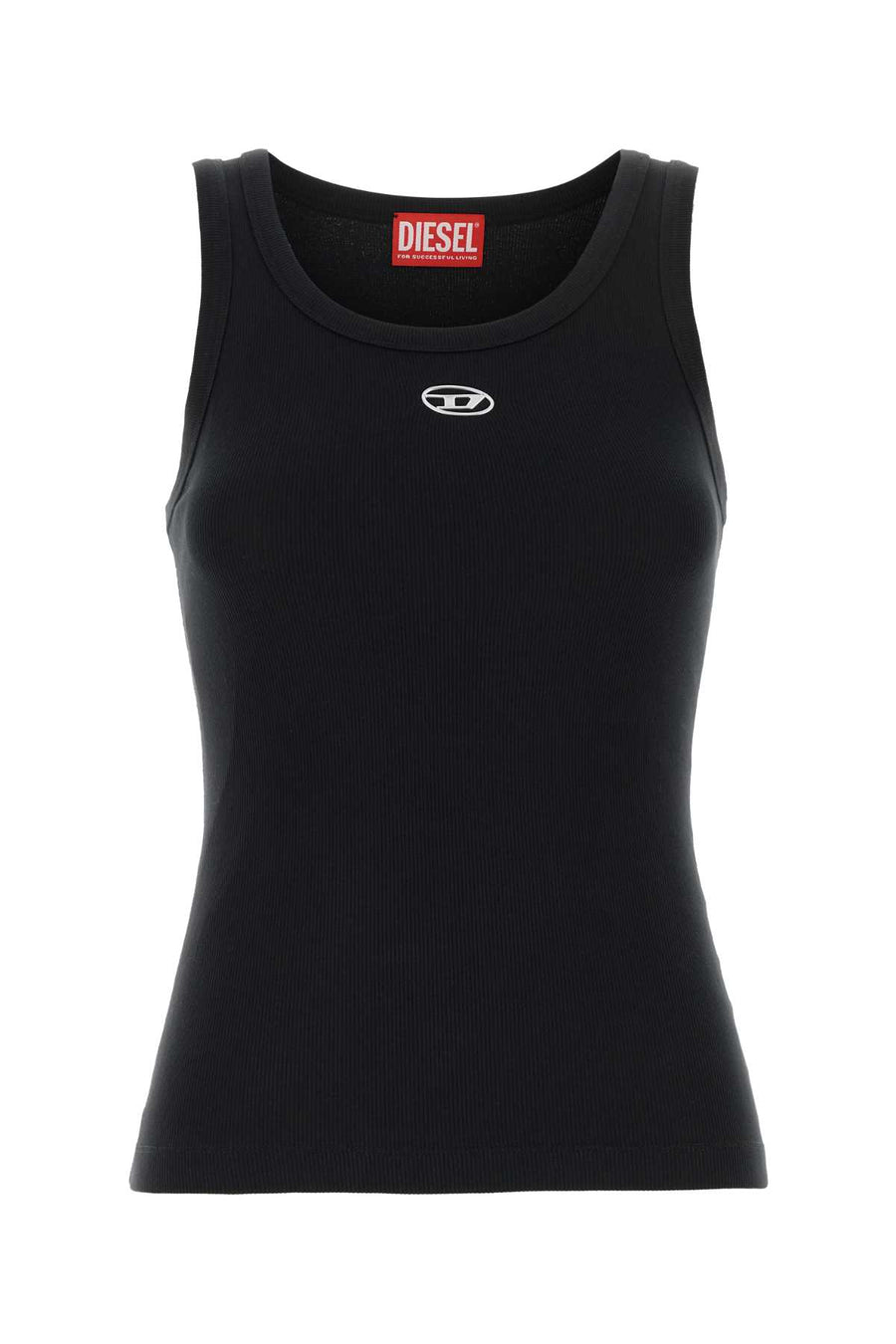 Black Stretch Cotton T-Ank Tank Top 900 Exterior: Elastane Maglie
