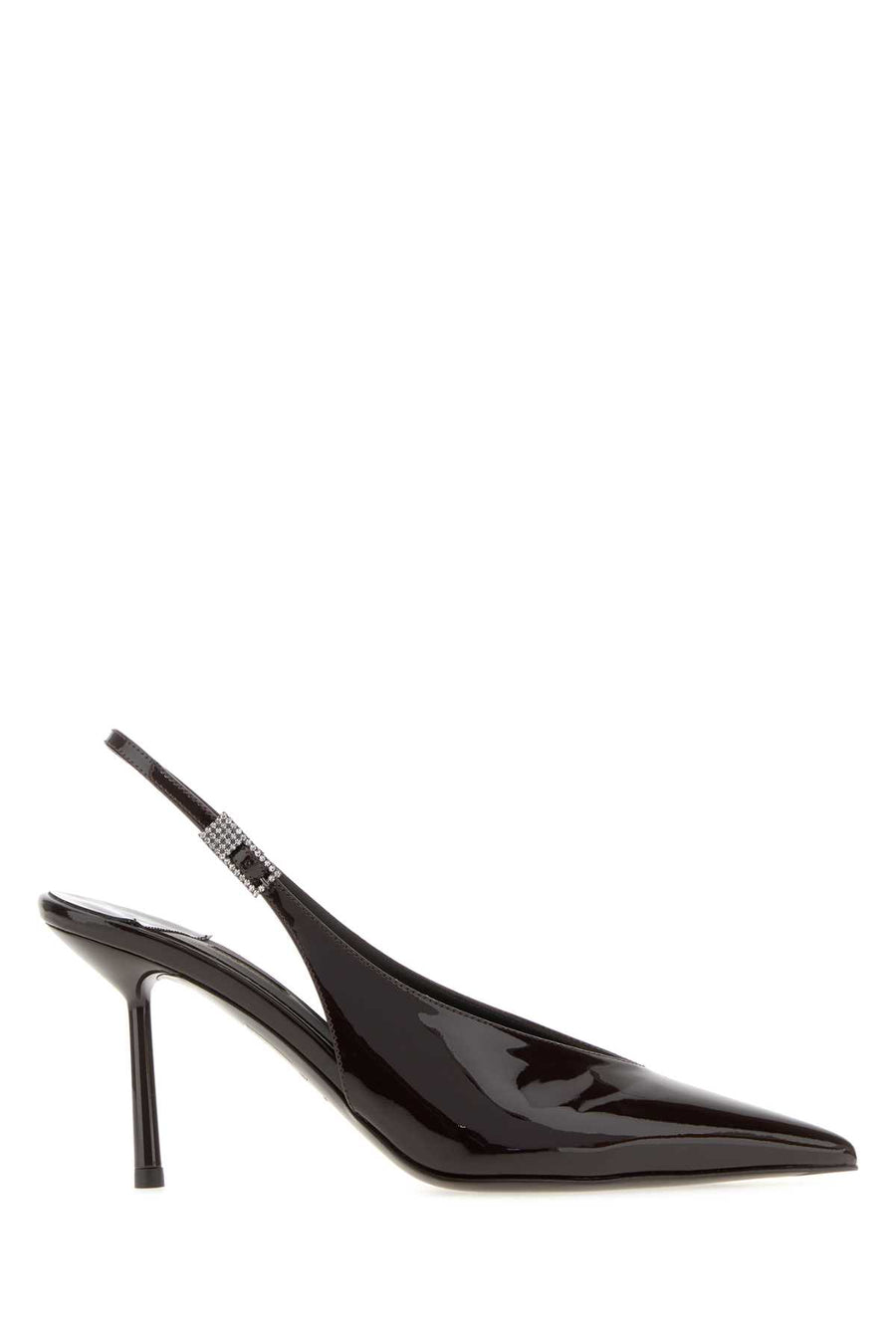 Le Silla Clivage Exterior: 100% Leather; Interior: 100% Leather; Sole: Leather and Rubber slingback heel in black