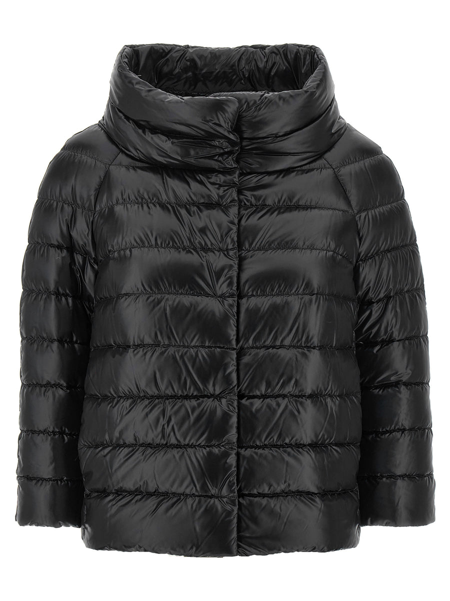 Black Polyamide Full-Length Jacket Clothing