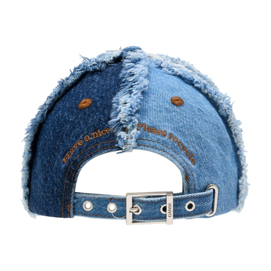 Ganni B3020078-999 Cotton baseball cap in blue