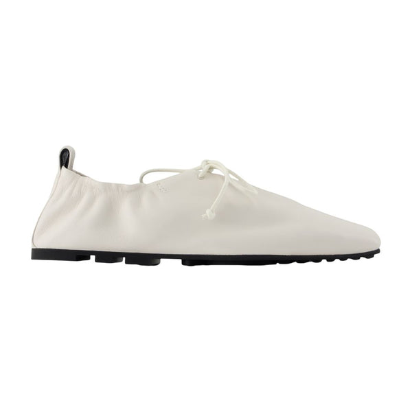 SamsøE SamsøE Lambskin ballerina flat in white