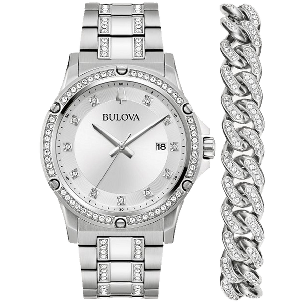 Bulova Stainless steel case and bracelet watch in silver