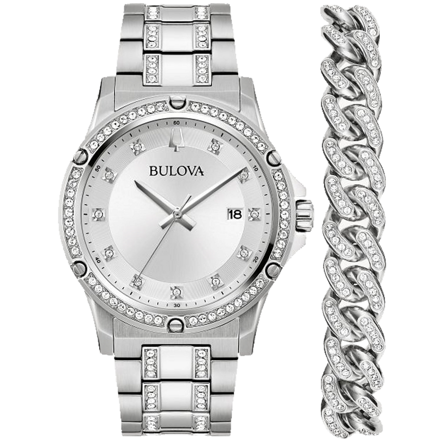 Bulova Stainless steel case and bracelet watch in silver