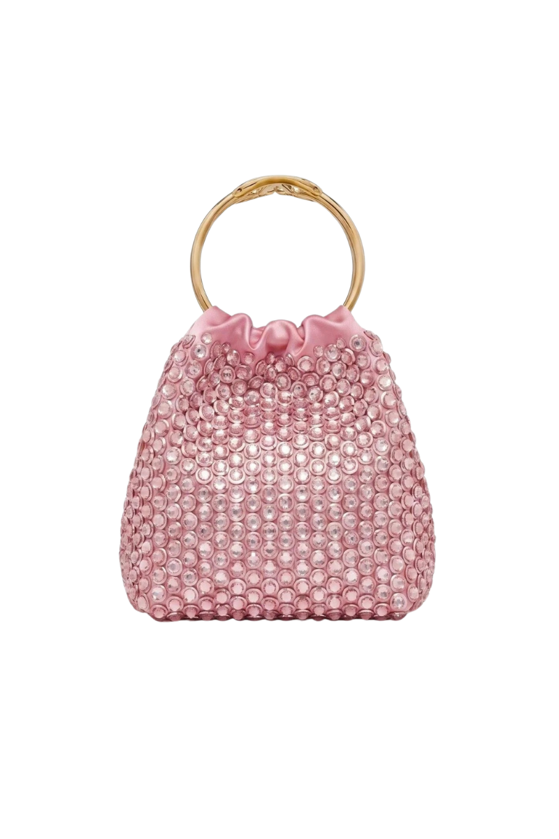 Valentino Garavani 72% Viscose bucket bag in pink