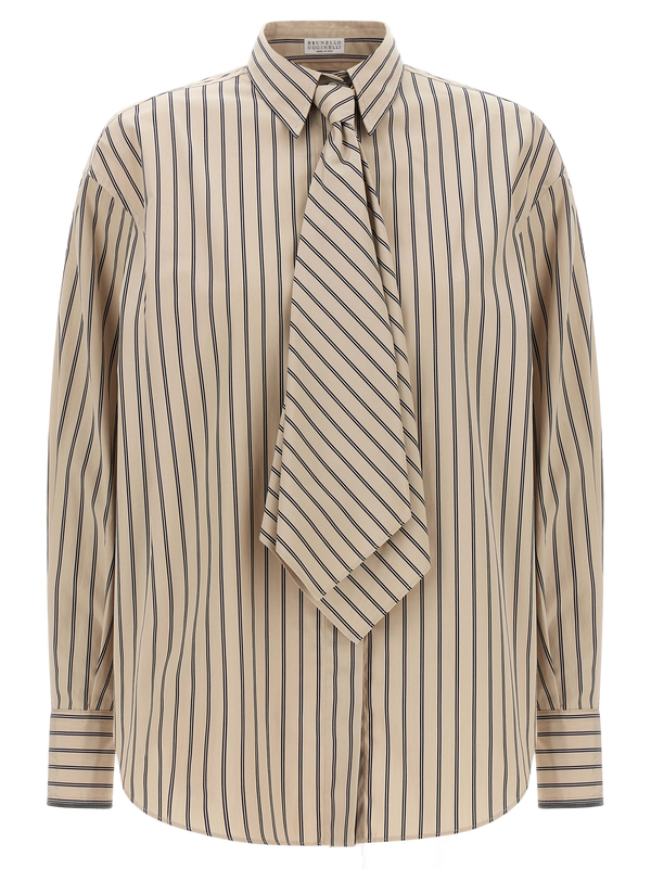 Brunello Cucinelli Pure cotton blouse in beige
