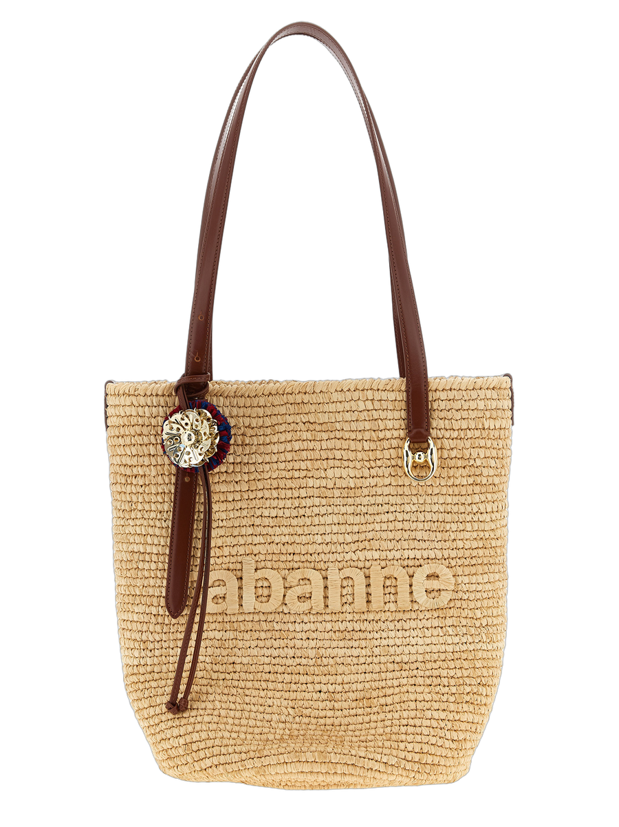 Paco Rabanne 60% Raffia tote bag in beige