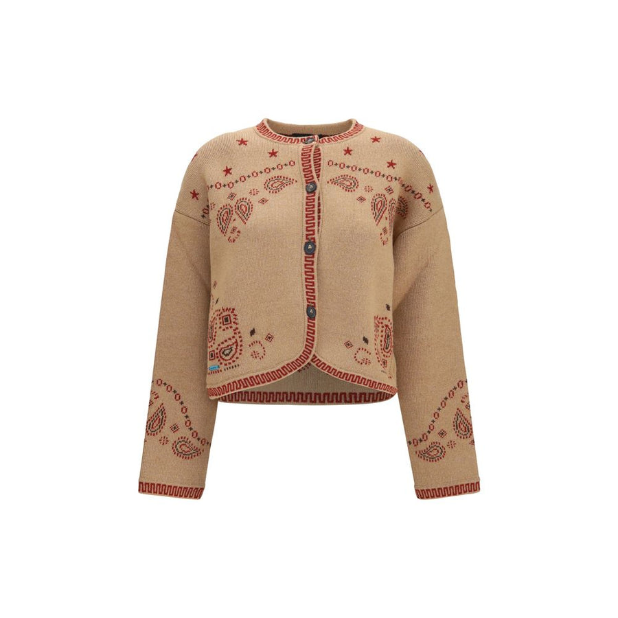 Alanui 70% Wool Ovis Aries cardigan in brown