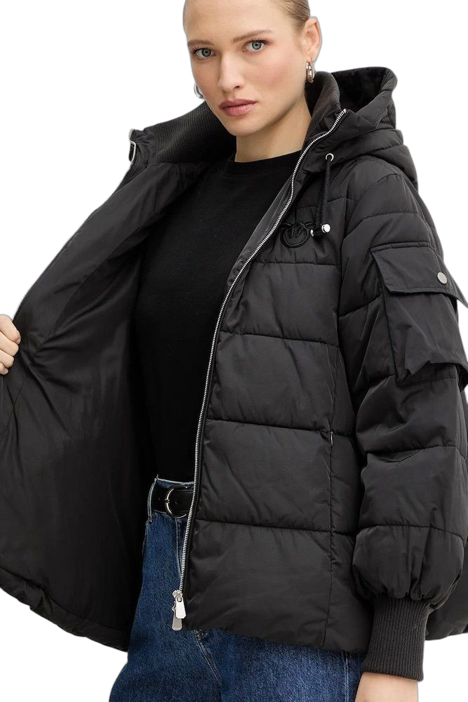 Pinko 100% Polyester down jacket in black