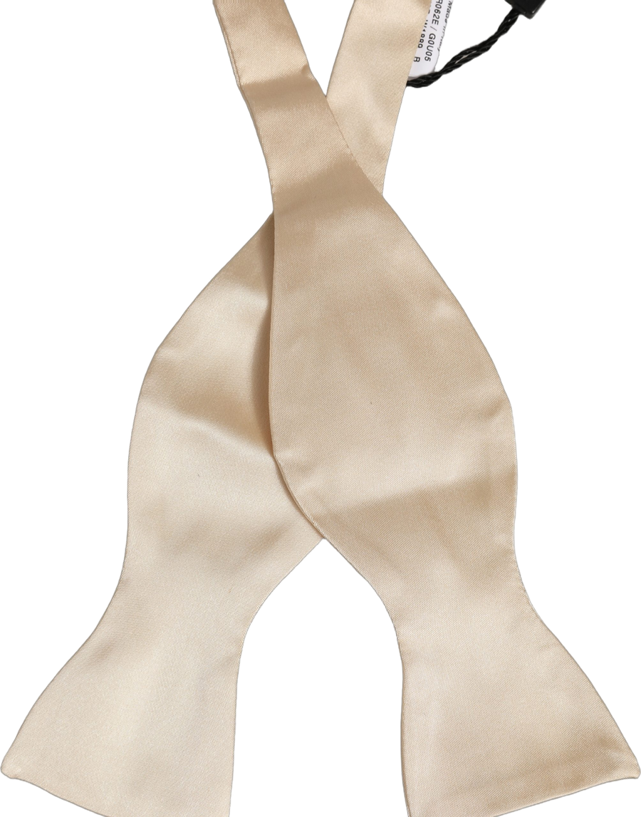 Dolce & Gabbana 100% Silk bow tie in beige