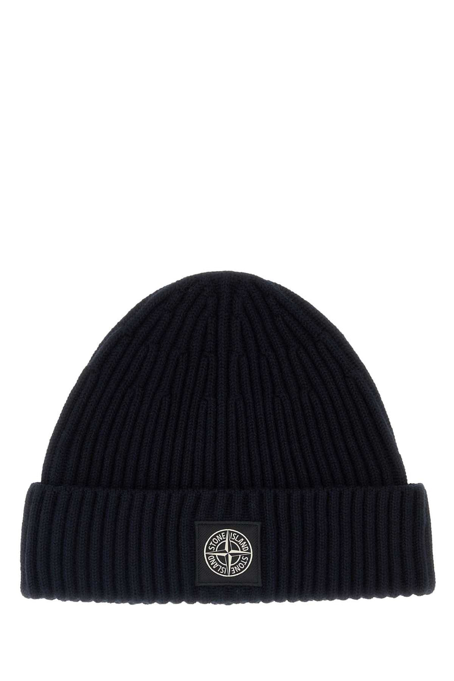 Midnight Blue Wool Beanie Hat Exterior: Virgin Cuffie