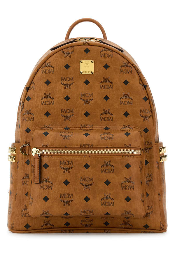 Printed Canvas Medium Stark Backpack Cognac Zaini