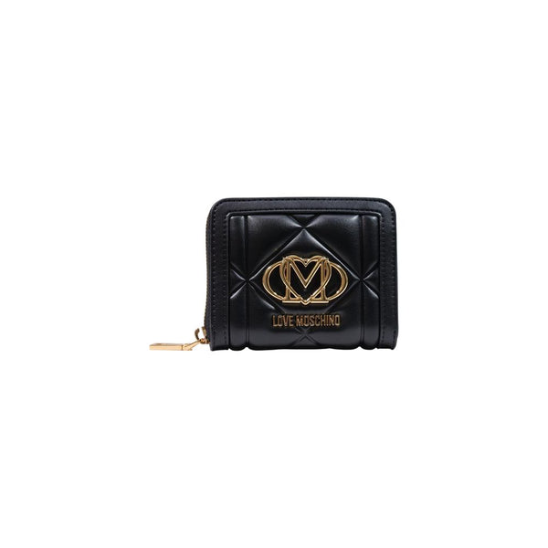 Love Moschino 100% polyurethane exterior wallet in black