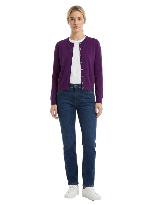 Purple Cashmere Cardigan Clothing