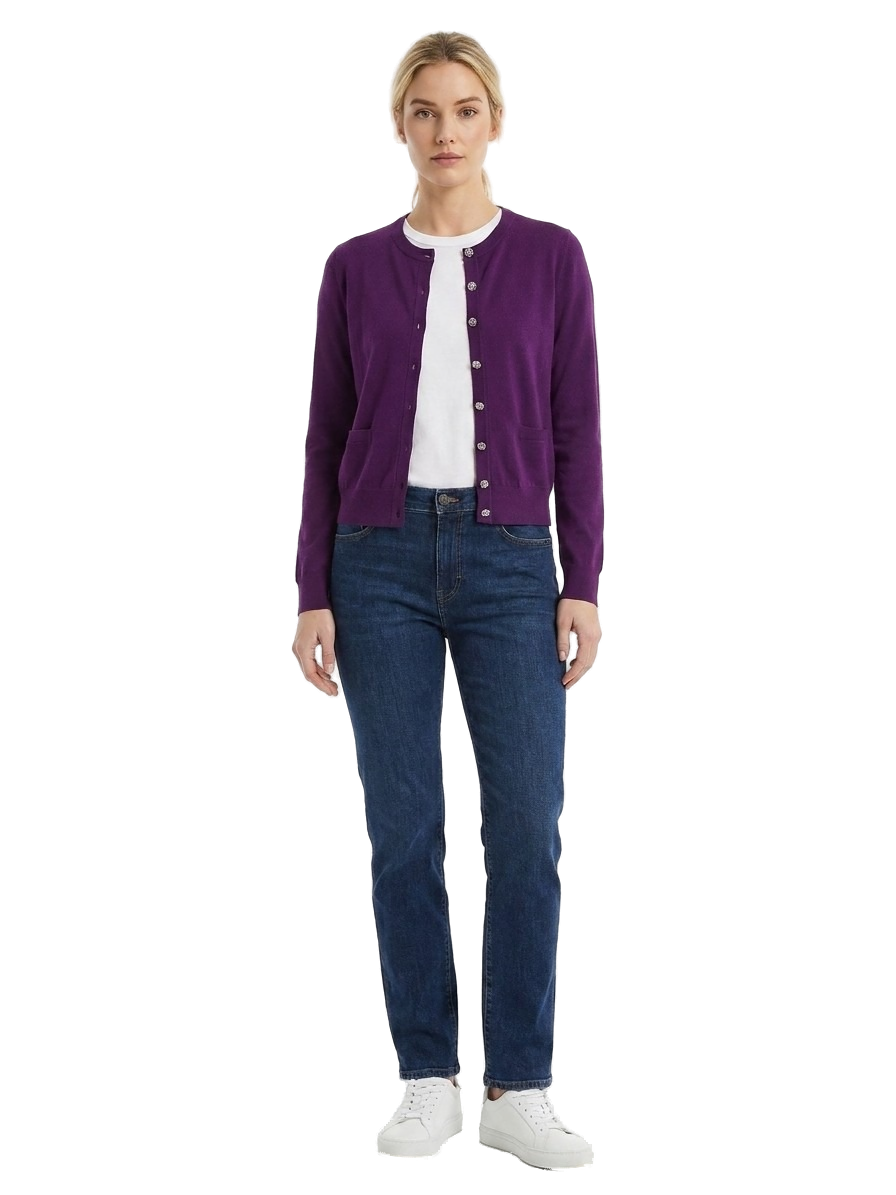 Purple Cashmere Cardigan Clothing