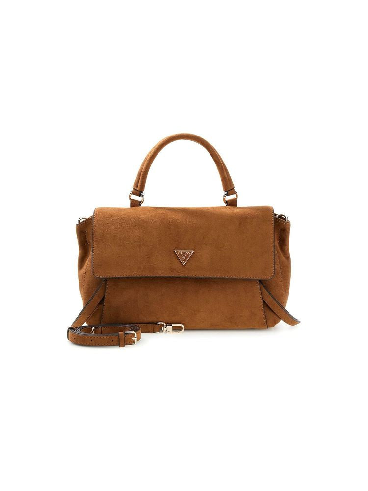 Guess 100% Polyester top handle bag in brown