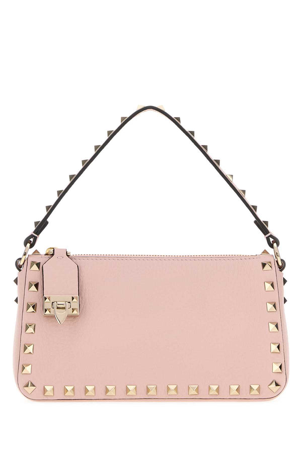Pastel Pink Leather Small Rockstud Handbag Rose Quartz Borse A Tracolla
