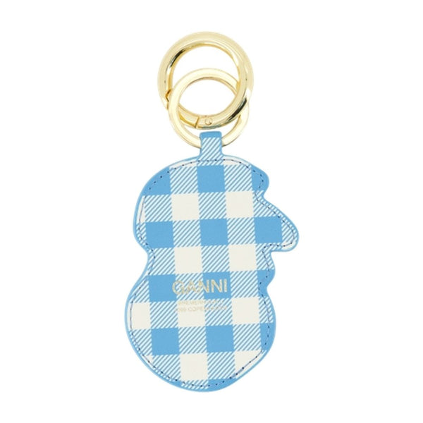 Ganni Calfskin key case in blue
