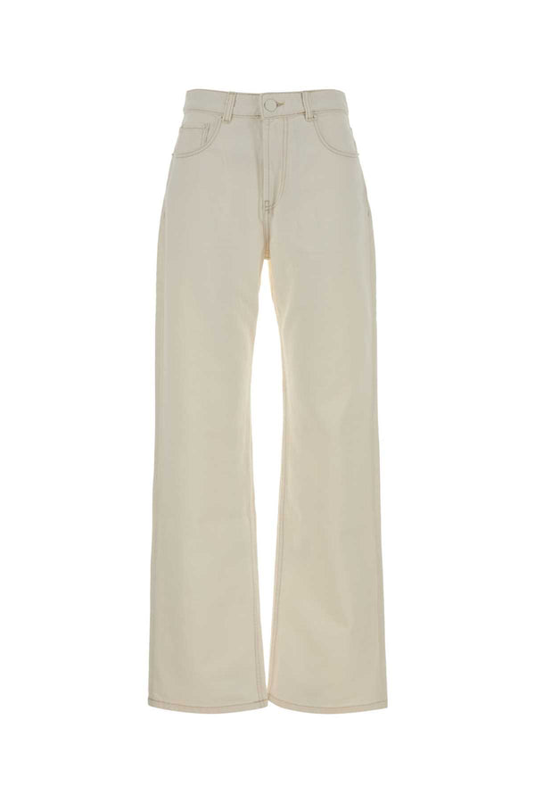 White Denim Jeans Blanc Creme Exterior: Cotton