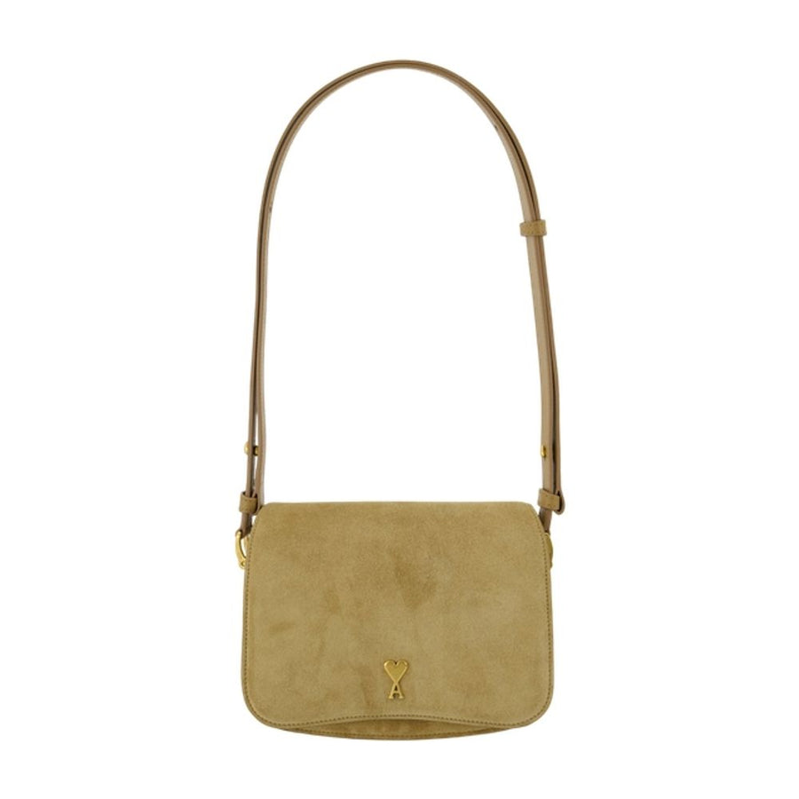 AMI Paris calfskin shoulder bag in khaki